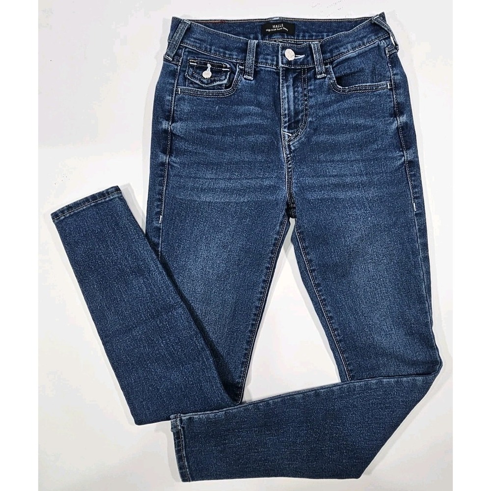 True Religion Jeans Womens 26 Blue Denim Halle Mid Rise Super Skinny